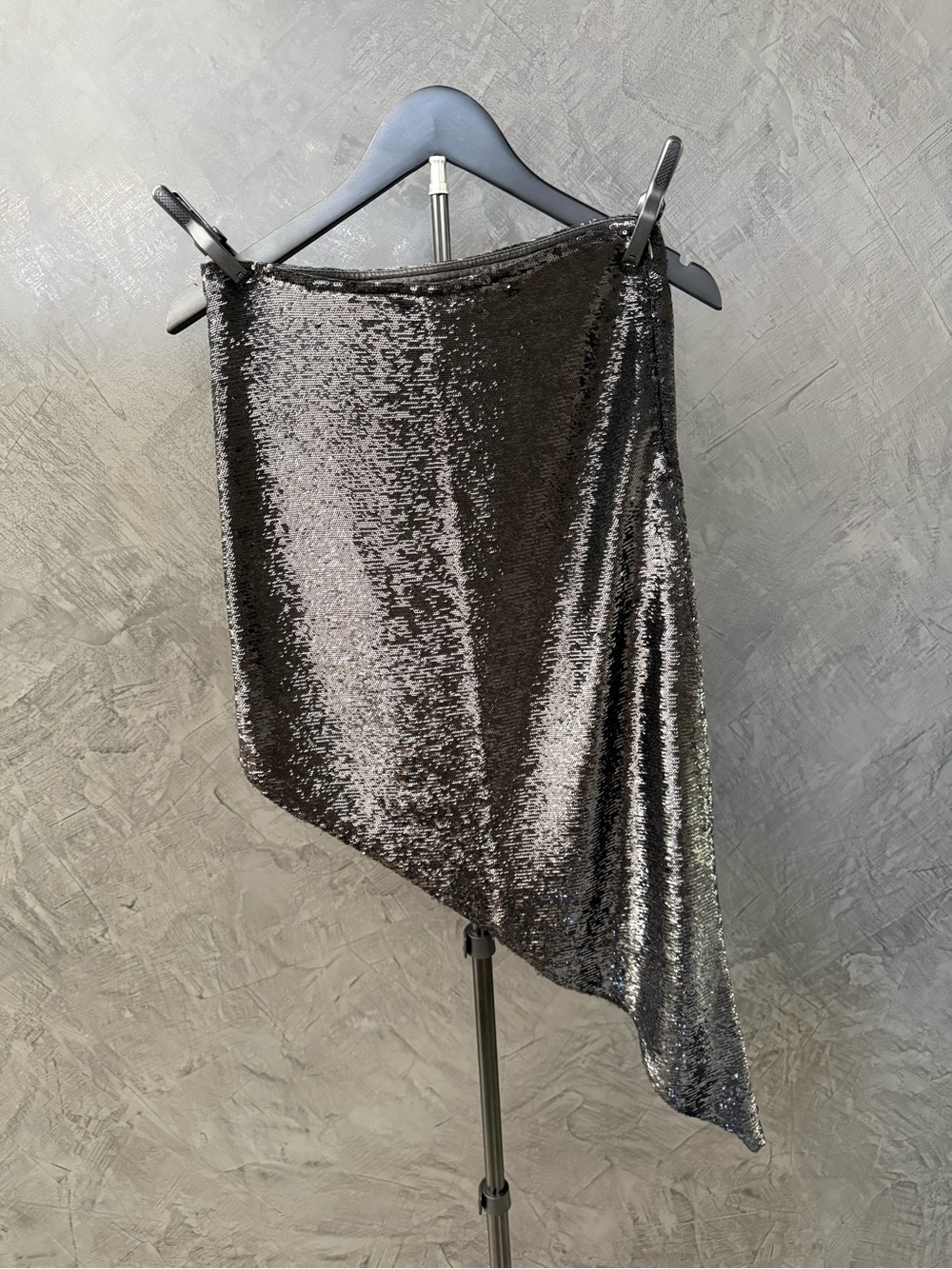 NWT IRO Black Sequin Asymmetrical Skirt